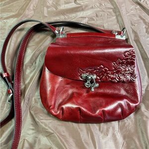Patricia Nash Red Crossbody Bag with Glossy Finish
